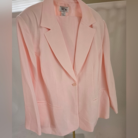 Bob Mackie Soft Pink Women's Blazer And Skirt Set 22W 24W NWT - Picture 2 of 15